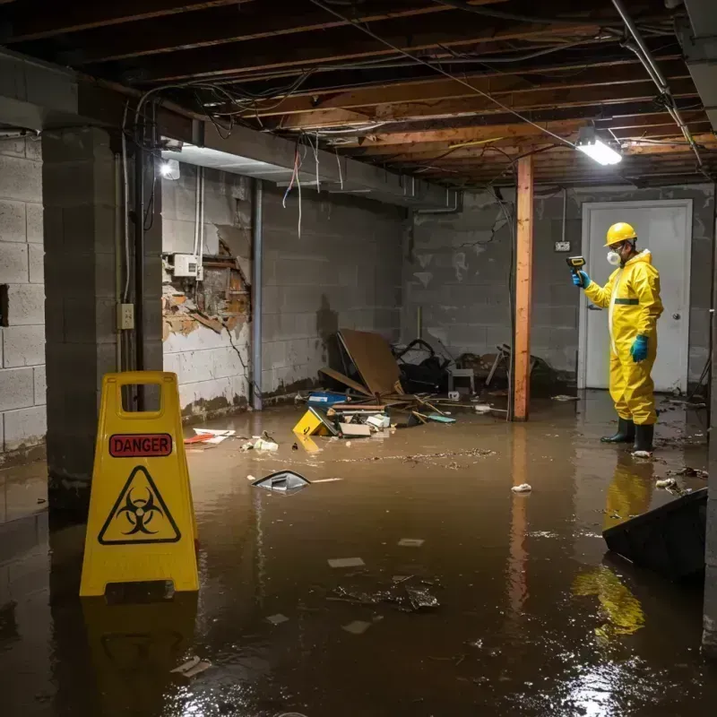 Flooded Basement Electrical Hazard in Hallsville, MO Property